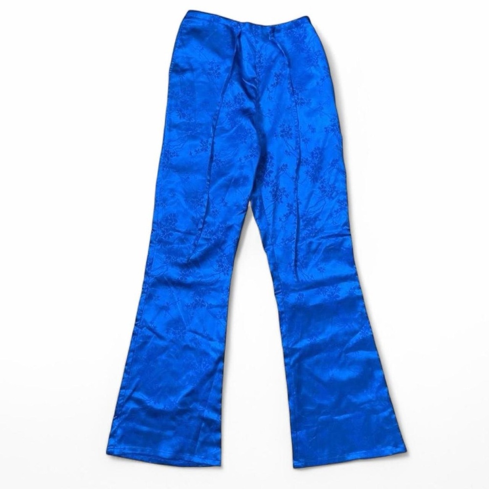 ASOS Vibrant Blue Satin Flare Pants